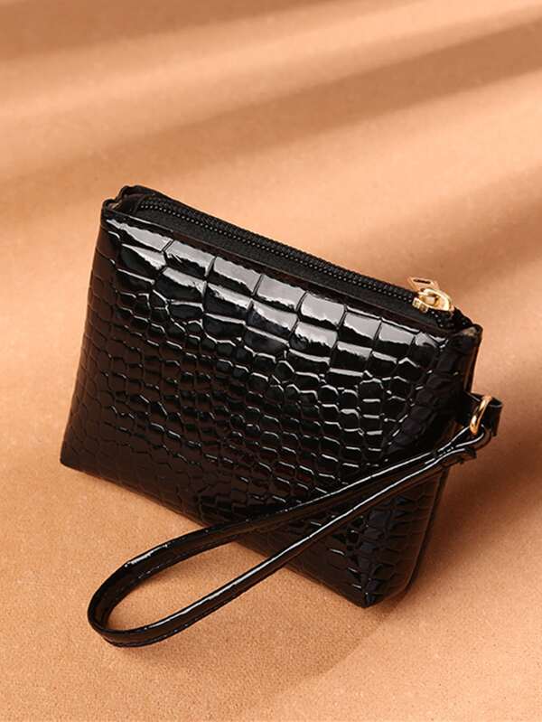Fashionable Crocodile Patterned Pu Leather Women's Bag Present For Women Wallet Mini Wallet Purse Wallet Wristlet Wallet Coin Wallet