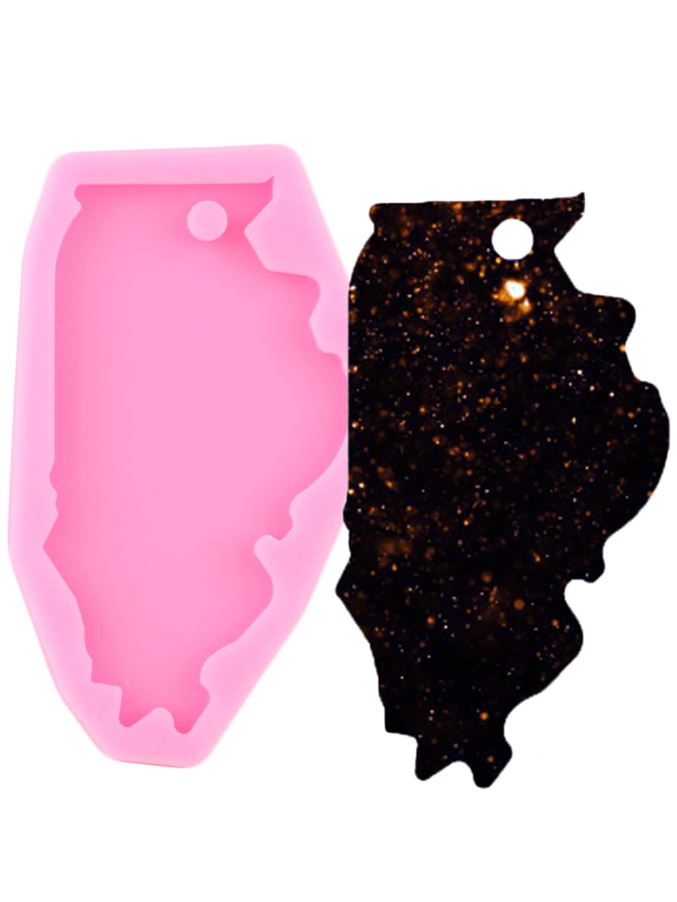 1 pieza Molde de silicona de bricolaje en forma abstracta - Rosa - Ver 1