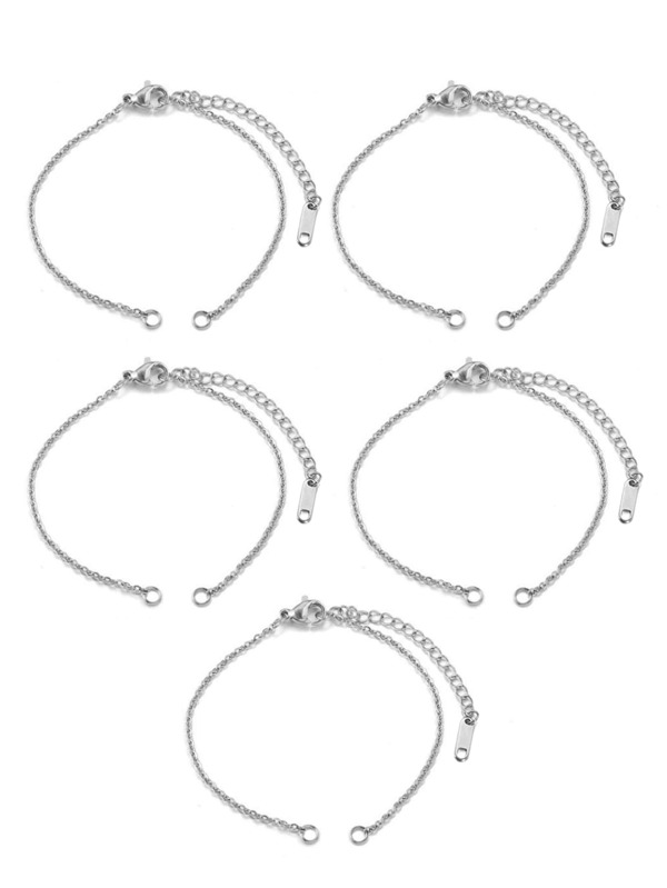 5pcs Stainless Steel Chain Adjustable Bracelet DIY Bracelet Jewelry Accessories