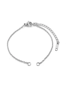 5 piezas cadena de acero inoxidable pulsera ajustable pulsera DIY accesorios de joyería