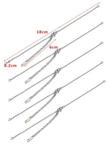 5 piezas cadena de acero inoxidable pulsera ajustable pulsera DIY accesorios de joyería