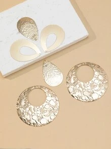 6pcs Water-drop & Round DIY Pendant - Yellow Gold - View 1