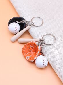 2pcs Baseball Charm Keychain - Multicolor - View 2