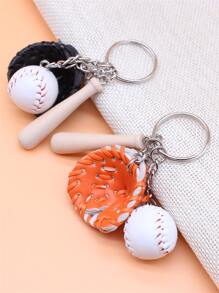 2pcs Baseball Charm Keychain - Multicolor - View 3