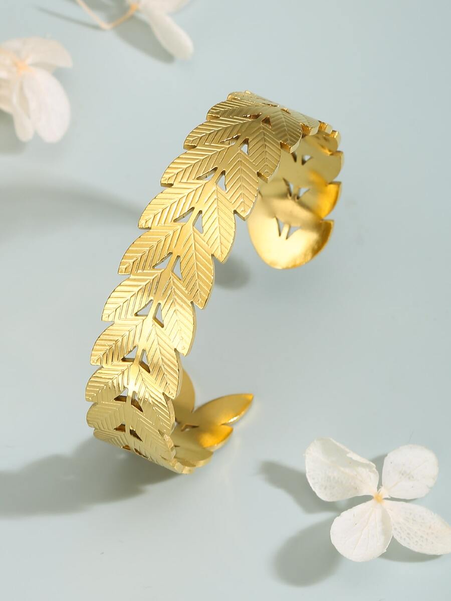 vòng tay thiết kế lá - Vàng - Xem 1