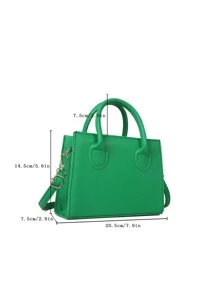 Double Handle Square Bag - Green - View 5