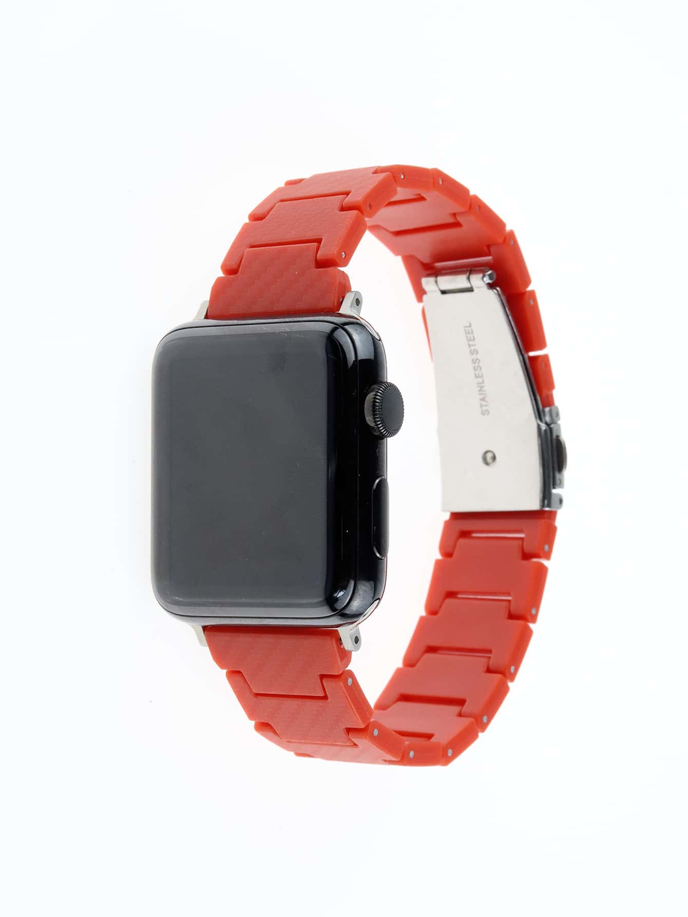1pc Plastic Watchband Compatible With Apple Watch - Red - View 1