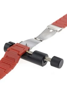 1pc Plastic Watchband Compatible With Apple Watch - Red - View 4