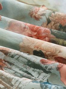 SHEIN MOD Floral & Angel Print Draped Front Cami Top - Multicolor - View 4