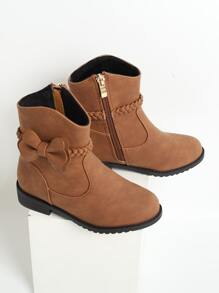 Girls' Brown Boots, Children's Winter Shoes, Short Boots, Girls' Shoes, Kids' Boots, Flat Boots - Brown - View 5
