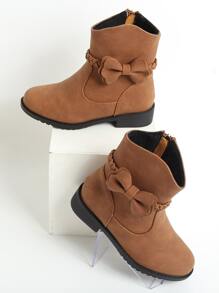 Girls' Brown Boots, Children's Winter Shoes, Short Boots, Girls' Shoes, Kids' Boots, Flat Boots - Brown - View 6