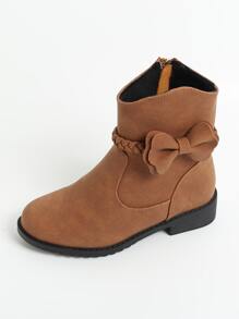 Girls' Brown Boots, Children's Winter Shoes, Short Boots, Girls' Shoes, Kids' Boots, Flat Boots - Brown - View 7