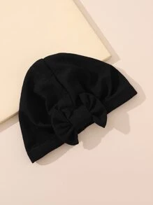 蝴蝶結裝飾頭巾,適用於男性女性男孩女孩禮物日常生活 - 黑色 - 查看 2