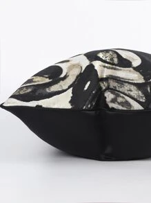1pc Modern Minimalist Black And Gold Jacquard Throw Pillow Cover, 45cm*45cm/17.7inch*17.7inch, Suitable For Sofa, Living Room, Bedroom, Home Decor, Room Decor, Office Decor (No Pillow Insert) - Multicolor - View 4
