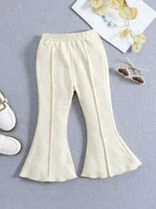 Toddler Girls Solid Flare Leg Joggers - Apricot - View 1