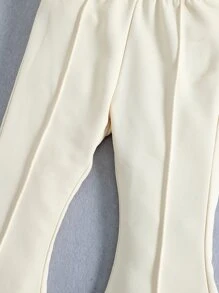 Toddler Girls Solid Flare Leg Joggers - Apricot - View 4