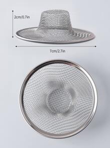 1pc 304 Stainless Steel Sink Strainer, 7cm Diameter Garbage Filter Net For Kitchen Sink - Silver - View 2