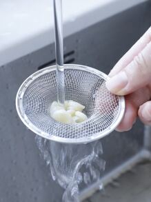 1pc 304 Stainless Steel Sink Strainer, 7cm Diameter Garbage Filter Net For Kitchen Sink - Silver - View 4