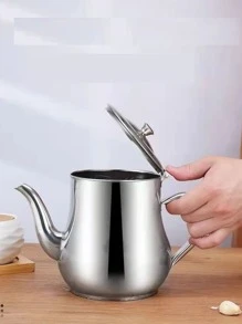 1pc Stainless Steel Oil Can - Silver - View 5