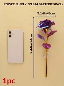 1 luz de decoración en forma de flor, luz de novedad con diseño de tallo de rosa, para decoración del hogar - Amarillo - Ver 4