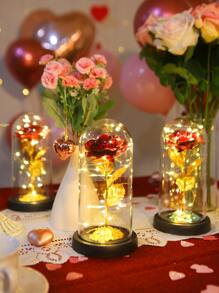 1 pieza Luz de la decoración con diseño flor - Amarillo - Ver 2