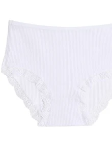 FINETOO Bragas liso simple - Blanco - Ver 6