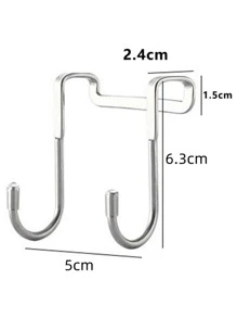 1入組不銹鋼無孔多用途雙鉤 - 銀色 - 查看 3