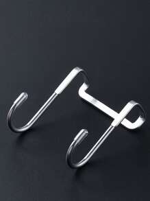 1入組不銹鋼無孔多用途雙鉤 - 銀色 - 查看 4
