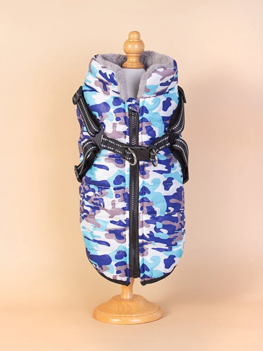 1入組迷彩印花寵物夾克 - 彩色 - 查看 1