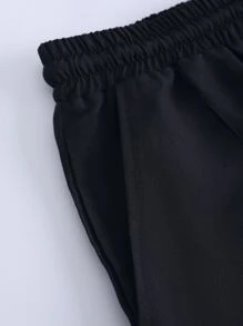 Manfinity Roghcode Nam Lỏng lẻo phù hợp Hoạt hình & Chữ in Quần short dây kéo - màu đen - Xem 5