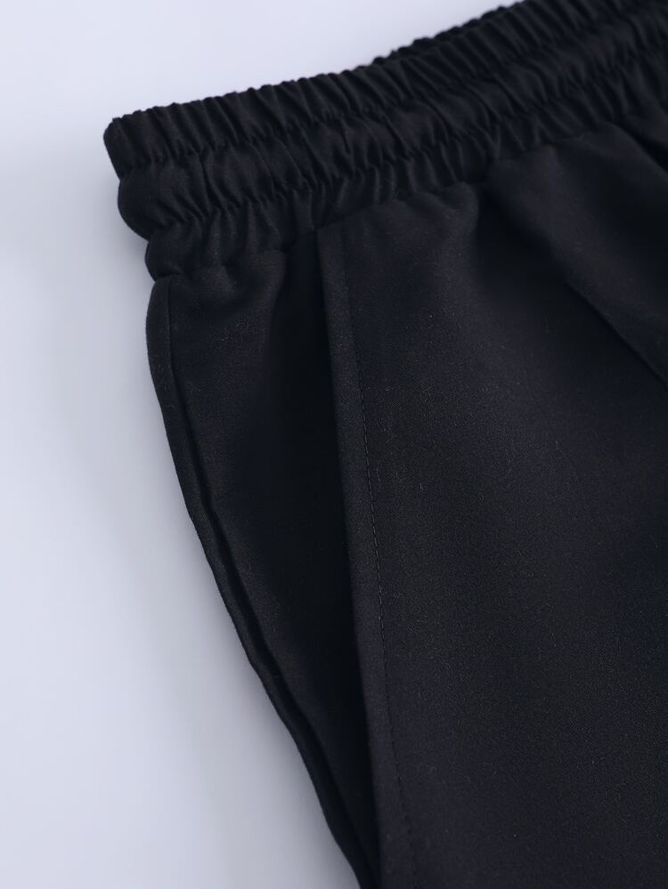 Manfinity Roghcode Nam Lỏng lẻo phù hợp Hoạt hình & Chữ in Quần short dây kéo - màu đen - Xem 5