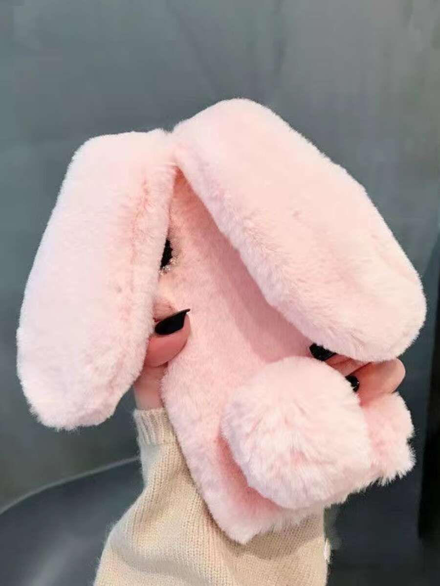 Funda para móvil con oreja de conejo mullido - Rosa - Ver 1