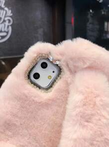 Funda para móvil con oreja de conejo mullido - Rosa - Ver 2