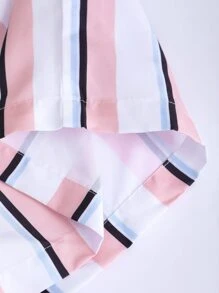 Manfinity Loose Men's Striped Shorts With Drawstring Waist - Multicolor - View 5