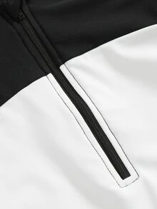 Baby Cartoon Panda Print Zip Front Hooded One Piece Swimsuit - Black and White - View 3