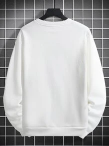 Manfinity Hypemode Men Bear And Slogan Graphic Drop Shoulder Oversize Sweatshirt - White - View 2