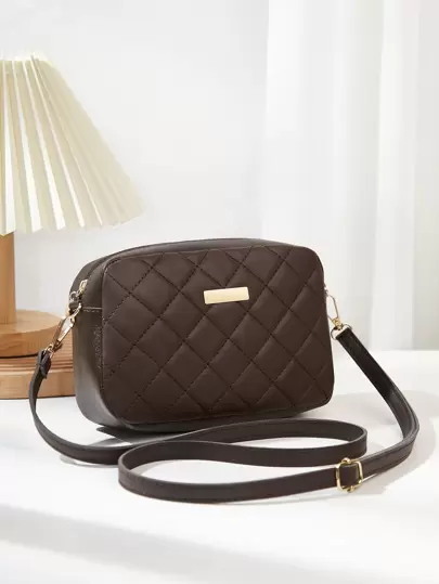 New Quilted Diamond Pattern Shoulder Bag, Mini Crossbody Bag For Women