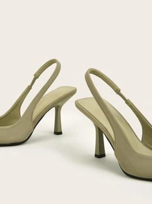 秋冬简约尖头细高跟露跟鞋，优雅，猫跟，派对鞋