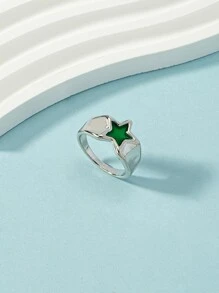 Star Detail Ring - Green - View 2