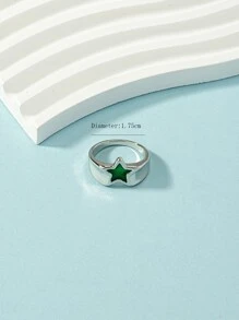 Star Detail Ring - Green - View 3