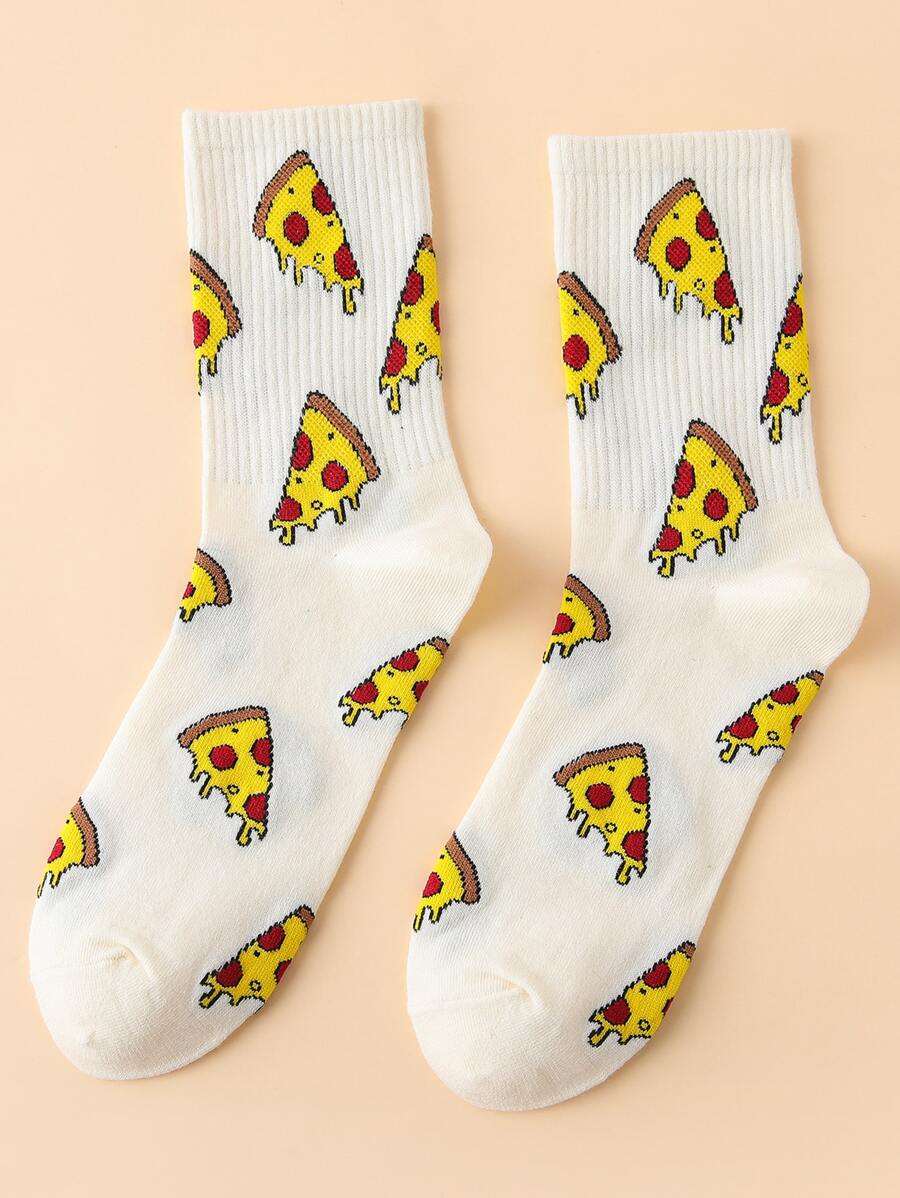 Pizza Pattern Crew Socks