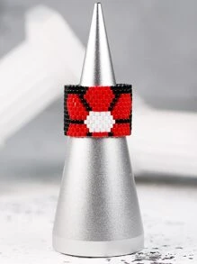 Anillo de color combinado con diseño de cuenta - Multicolor - Ver 2