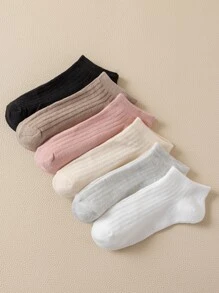 6 pares Calcetines tobilleros unicolor - Multicolor - Ver 1