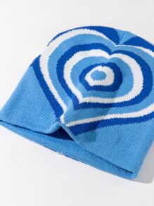 Women Heart Pattern Color Block Beanie Hat For Daily Wear - Multicolor - View 3