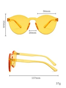 Gafas de moda de lentes sin montura - Amarillo - Ver 3