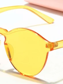 Gafas de moda de lentes sin montura - Amarillo - Ver 4