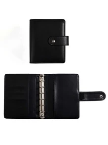 1pc Plain Binder Cover With 6pcs Binder Pocket, Back To School, School Supplies - Multicolor - View 2