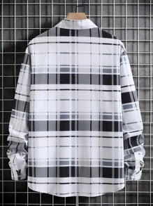 Manfinity Men Plaid Print Pocket Patched Shirt Without Tee - Multicolor - View 2