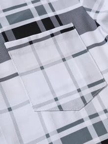 Manfinity Men Plaid Print Pocket Patched Shirt Without Tee - Multicolor - View 3