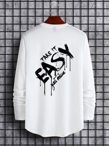 Manfinity Men Slogan Graphic Tee - White - View 1